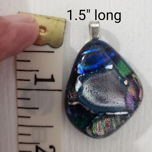 3 Dichroic Glass Pendants - Picture 10 of 11